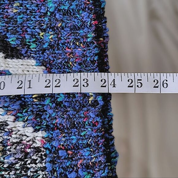 Vtg 80s multicolour graphic crewneck pullover oversized sweater - Picture 9 of 10